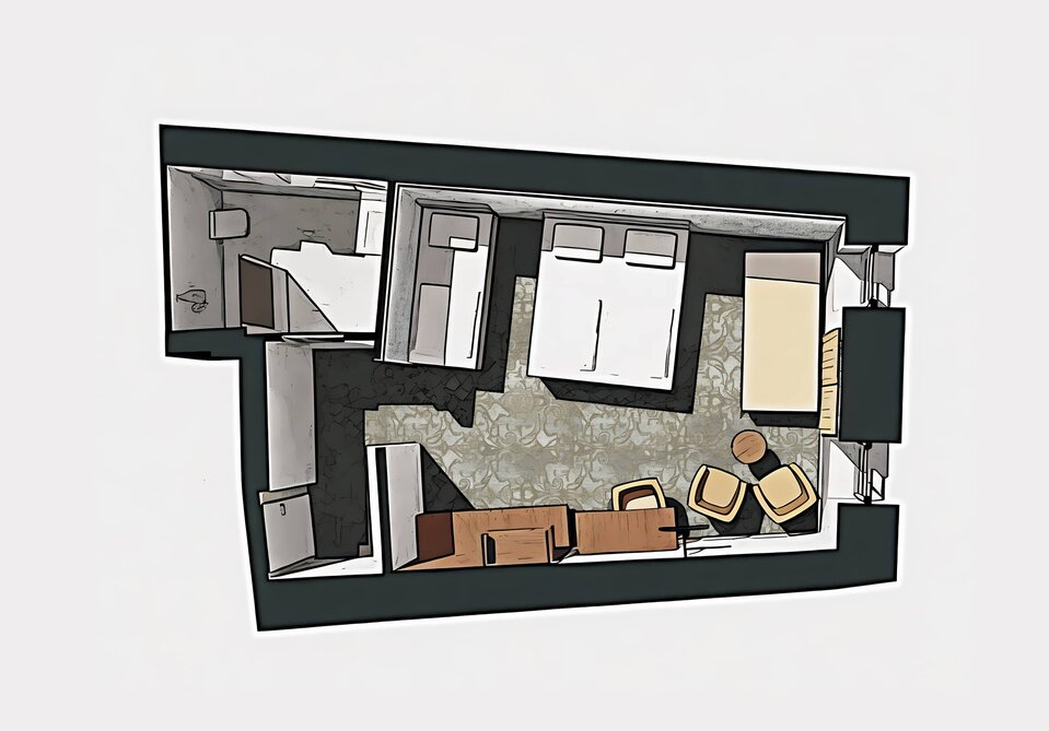 Grundriss eines Zimmers