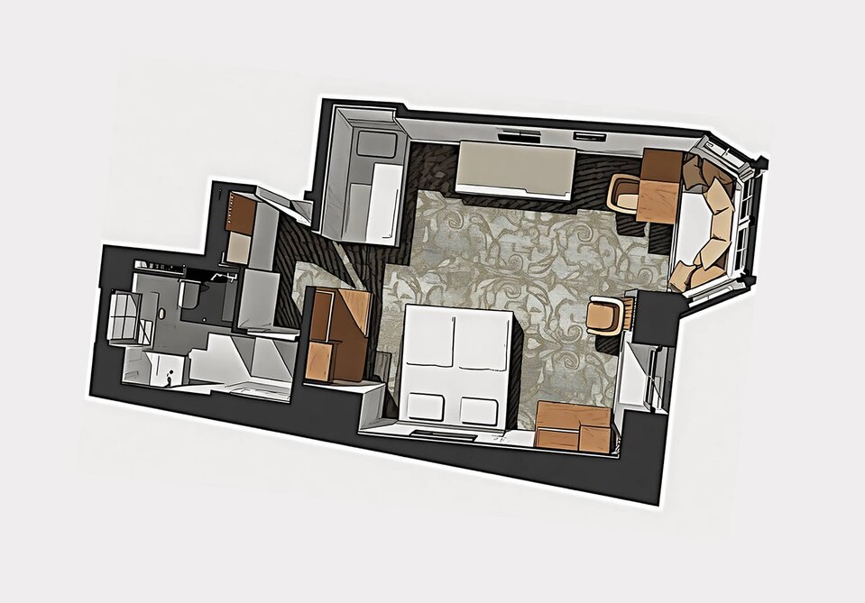 Grundriss eines Zimmers