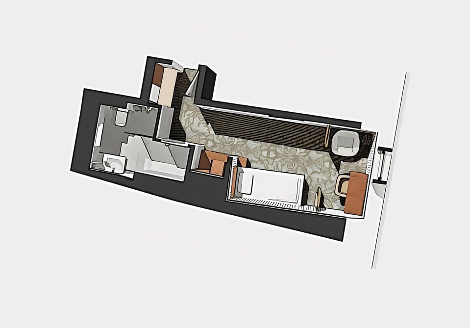 Grundriss eines Zimmers